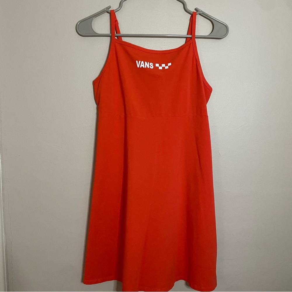 Vans Rare Bright Fire Orange Mini Skater Dress Size Small NWOT